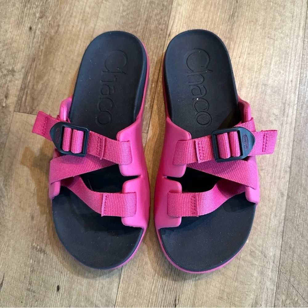 Chaco Chillos Kids Fuchsia Pink Beach Slides